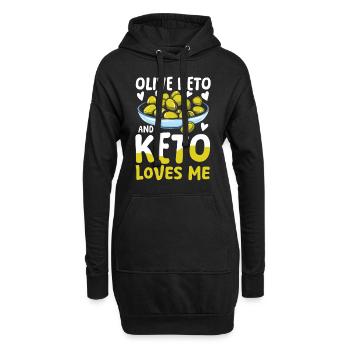 Olive Keto And Keto Loves Me für einen Diät Plan - Hoodie-Kleid - Schwarz - Vorne