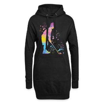 Golfer Colorsplash Kinder Miniaturgolf - Hoodie-Kleid - Schwarz - Vorne