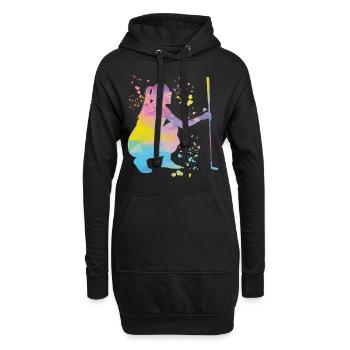 Golfer Colorsplash Kinder Miniaturgolf - Hoodie-Kleid - Schwarz - Vorne