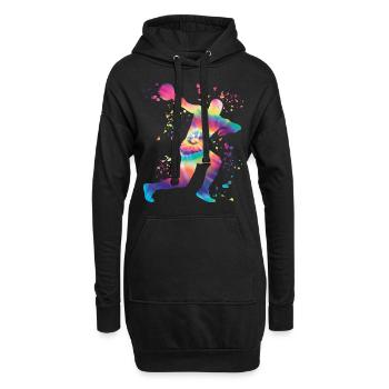 Diskuswerfer Colorsplash Diskuswurf - Hoodie-Kleid - Schwarz - Vorne