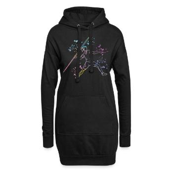Speerwurf Colorsplash Speerwurf - Hoodie-Kleid - Schwarz - Vorne