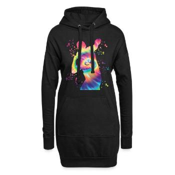 Lanceur de poids Colorsplash Lancer de poids - Sweat-shirt à capuche long Femme - noir - Devant
