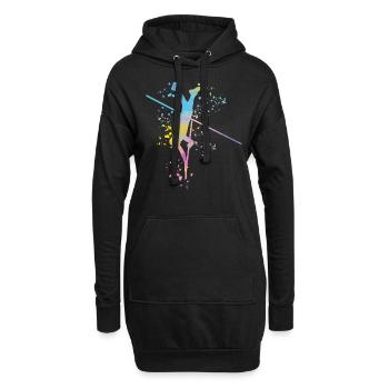 Stabhochspringer Kids Stabhochsprung - Hoodie-Kleid - Schwarz - Vorne