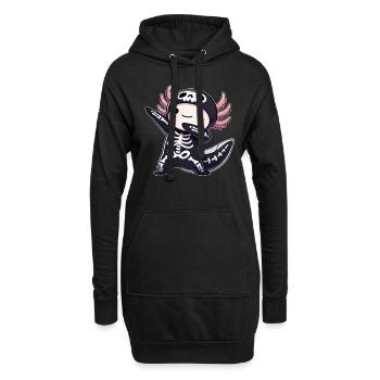 Halloween Skeleton Cute Axolotl Men - Hoodie Dress - black - Front