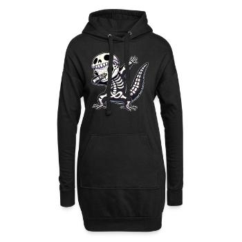 Halloween Squelette Mignon Gecko Hommes Femmes - Sweat-shirt à capuche long Femme - noir - Devant