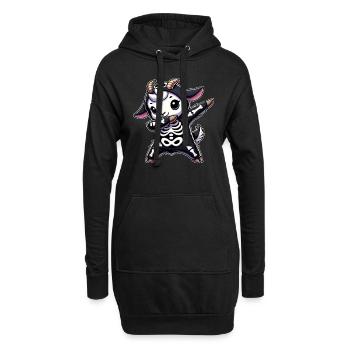 Halloween Squelette Mignon Chèvre Hommes Femmes - Sweat-shirt à capuche long Femme - noir - Devant