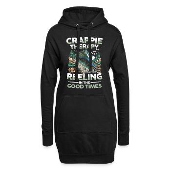 Crappie Therapy Reeling In The Good Times - Hoodie-Kleid - Schwarz - Vorne