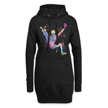Boulderer Colorsplash Boulder Bouldern - Hoodie-Kleid - Schwarz - Vorne