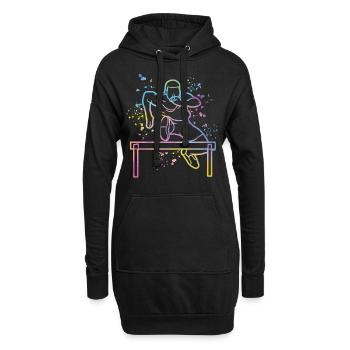 Hürdenlauf Hindernislauf Kinder Hürdenlauf - Hoodie-Kleid - Schwarz - Vorne