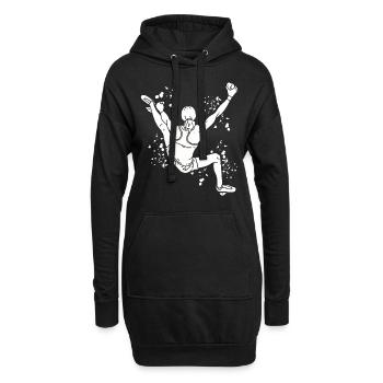 Boulderer Colorsplash Boulder Bouldern - Hoodie-Kleid - Schwarz - Vorne