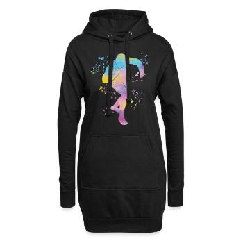 Lanceur de poids Colorsplash Lancer de poids - Sweat-shirt à capuche long Femme - noir - Devant