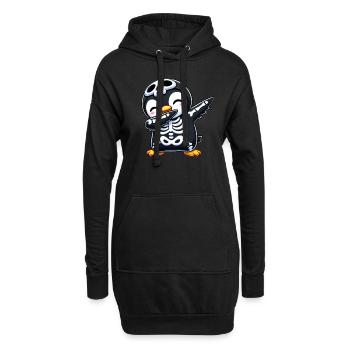 Penguin Halloween Skeleton Kids Women Men - Hoodie Dress - black - Front