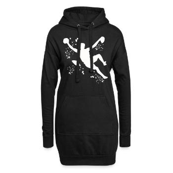Boulderer Colorsplash Boulder Bouldern - Hoodie-Kleid - Schwarz - Vorne