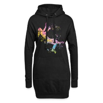 Boulderer Colorsplash Boulder Bouldern - Hoodie-Kleid - Schwarz - Vorne