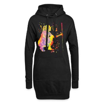 Golfer Colorsplash Kinder Miniaturgolf - Hoodie-Kleid - Schwarz - Vorne