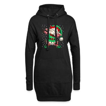 Noël mouton elfe drôle amant des moutons - Sweat-shirt à capuche long Femme - noir - Devant