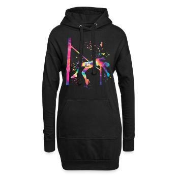 Hochspringer Wasserfarben Hochsprung - Hoodie-Kleid - Schwarz - Vorne