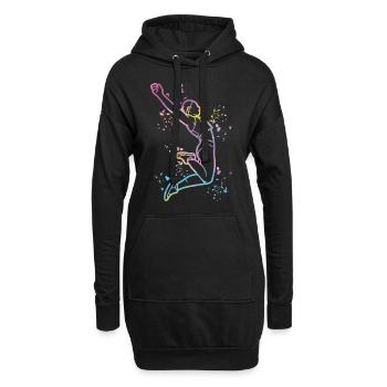 Sauts en longueur Saut en longueur Enfants Saut en longueur - Sweat-shirt à capuche long Femme - noir - Devant