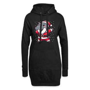 Weihnachten Hippo Santa Lustig Nilpferd Lover - Hoodie-Kleid - Schwarz - Vorne