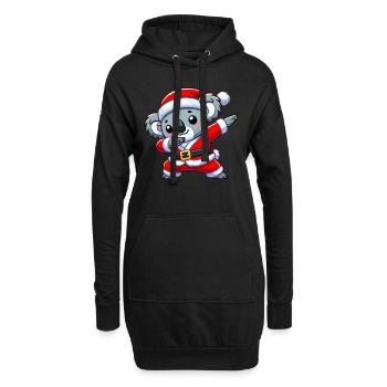 Weihnachten Koala Santa Lustig Koala Liebhaber - Hoodie-Kleid - Schwarz - Vorne
