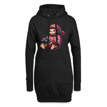 Weihnachten Gamer Bigfoot Videospiele Gaming - Hoodie-Kleid - Schwarz - Vorne