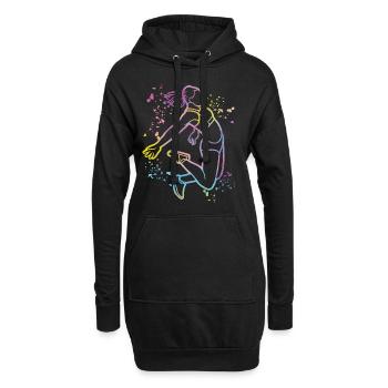Sauts en longueur Saut en longueur Enfants Saut en longueur - Sweat-shirt à capuche long Femme - noir - Devant