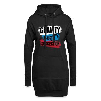 La gravité n’est qu’une suggestion – Parapente - Sweat-shirt à capuche long Femme - noir - Devant