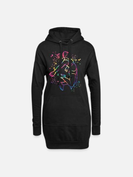 Weitspringer Weitspringen Kinder Weitsprung - Hoodie-Kleid - Schwarz