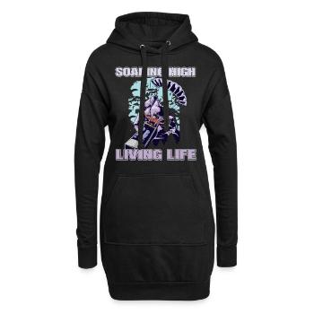 Soaring High Living Life – Paragliding Design - Hoodie-Kleid - Schwarz - Vorne