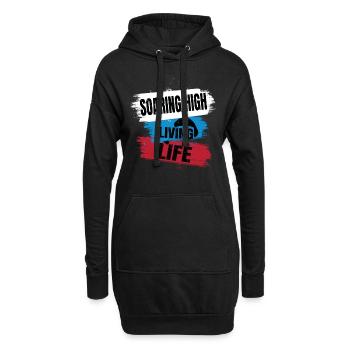 Soaring High Living Life – Paragliding Design - Hoodie-Kleid - Schwarz - Vorne