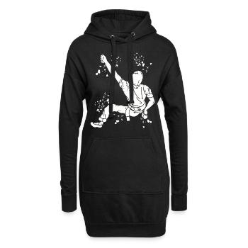 Boulderer Colorsplash Boulder Bouldern - Hoodie-Kleid - Schwarz - Vorne