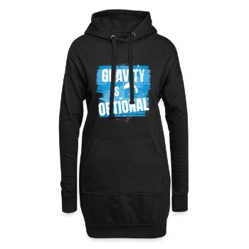 Gravity is optional - Flieger Spruch - Hoodie-Kleid - Schwarz - Vorne
