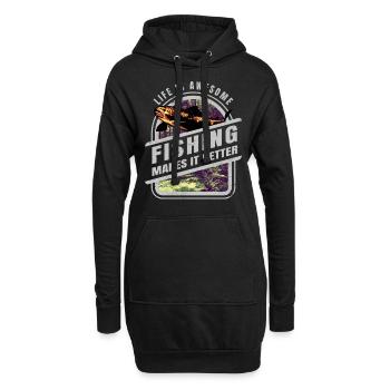 La vie est belle, la pêche la rend meilleure - Angler Spr - Sweat-shirt à capuche long Femme - noir - Devant