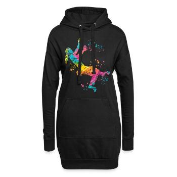 Boulderer Colorsplash Boulder Bouldern - Hoodie-Kleid - Schwarz - Vorne