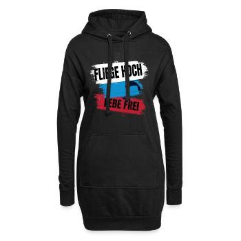 Voler haut, vivre en liberté - Le dicton du parapente - Sweat-shirt à capuche long Femme - noir - Devant