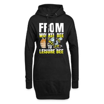 Rente Ruhestand From Worker Bee To Leisure Bee - Hoodie-Kleid - Schwarz - Vorne