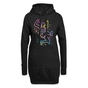 Sauts en longueur Saut en longueur Enfants Saut en longueur - Sweat-shirt à capuche long Femme - noir - Devant