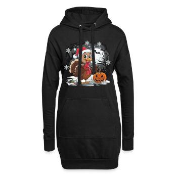 Thanksgiving Truthahn Weihnachten - Hoodie-Kleid - Schwarz - Vorne