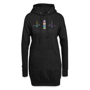 Bingo Dauber Heartbeat Ekg Bingo - Hoodie-Kleid - Schwarz - Vorne