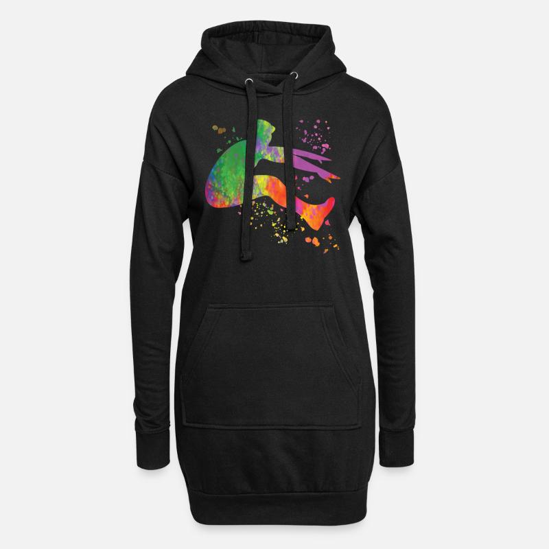 Weitspringer Weitspringen Kinder Weitsprung - Hoodie-Kleid - Schwarz