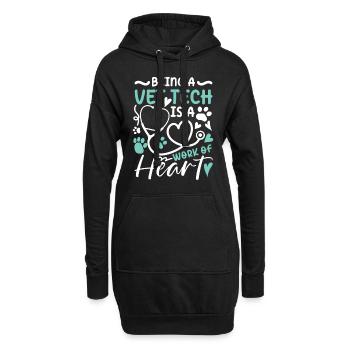 Being a Vet Tech Is A Work Of Heart - Hoodie-Kleid - Schwarz - Vorne