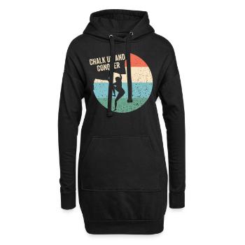 Tracer à la craie et conquérir des rochers - Sweat-shirt à capuche long Femme - noir - Devant