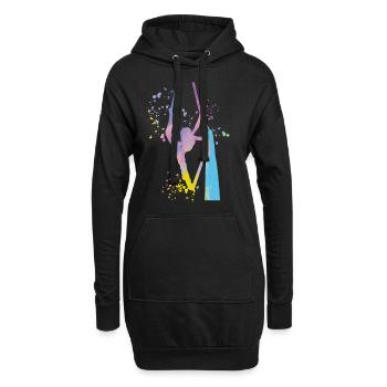 Vertikaltuch Luftakrobatik Aerial Silk - Hoodie-Kleid - Schwarz - Vorne
