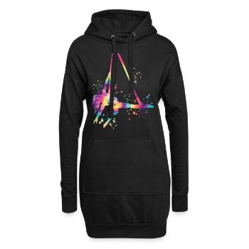 Vertikaltuch Luftakrobatik Aerial Silk - Hoodie-Kleid - Schwarz - Vorne