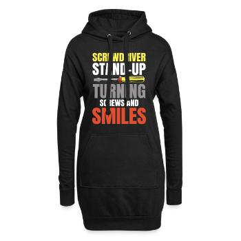 Screwdriver Stand-Up Turning Screws für einen - Hoodie-Kleid - Schwarz - Vorne