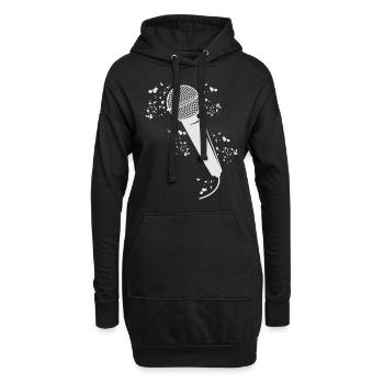 Mikrofon Poetry Slam Podcast Sängerin - Hoodie-Kleid - Schwarz - Vorne