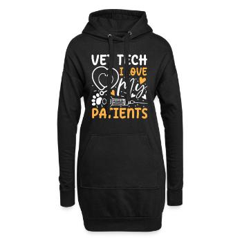 Vet Tech I Love My Patients - Hoodie-Kleid - Schwarz - Vorne