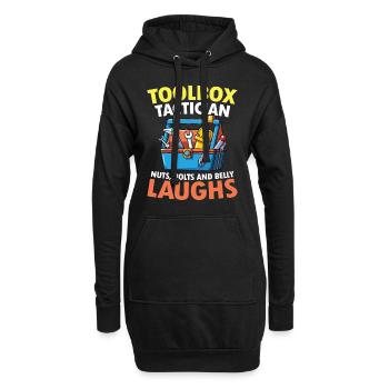 Toolbox Tactician Nuts Bolts and Belly Laughs - Hoodie-Kleid - Schwarz - Vorne