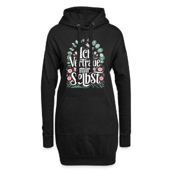 Ich vertraue mir selbst für einen Optimisten - Hoodie-Kleid - Schwarz - Vorne