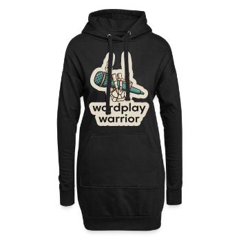 Poetry Slam Wortspiel Krieger Slam-poesie - Hoodie-Kleid - Schwarz - Vorne